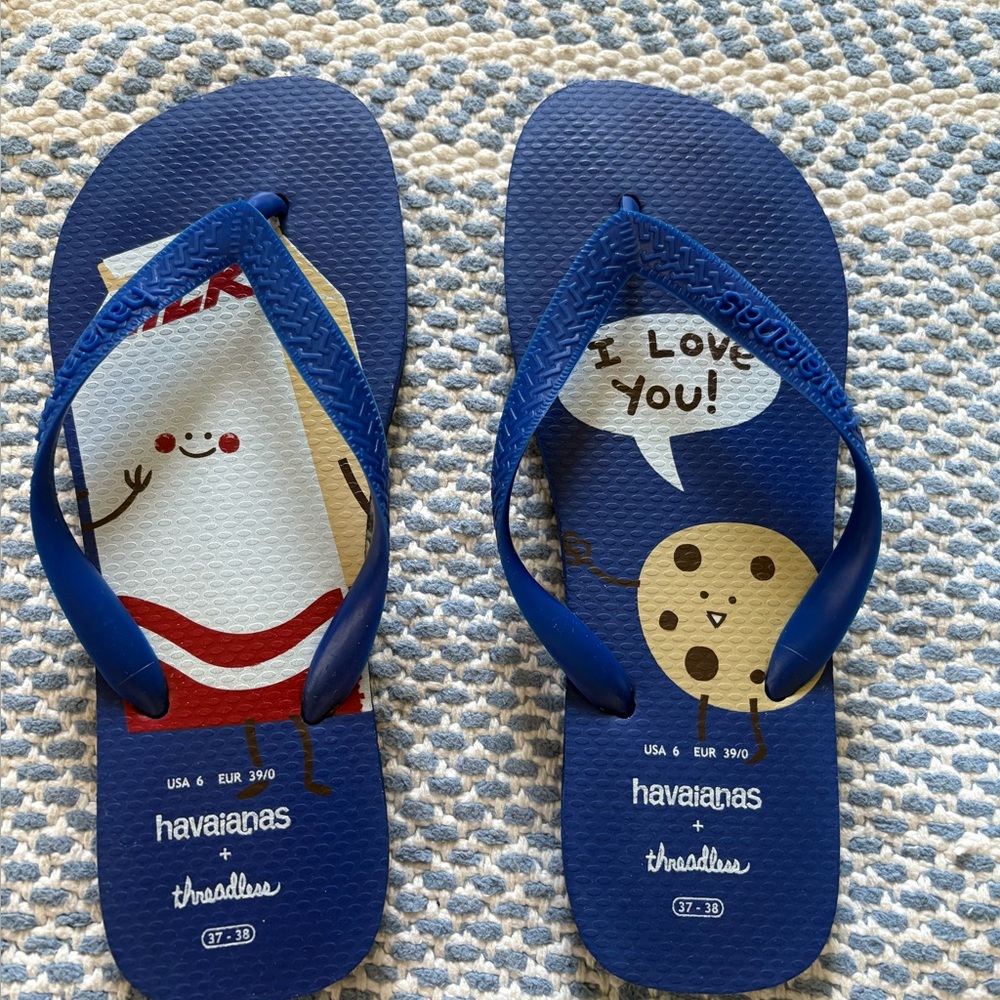 Womens Havaianas Blue Milk and Cookie Flip Flop